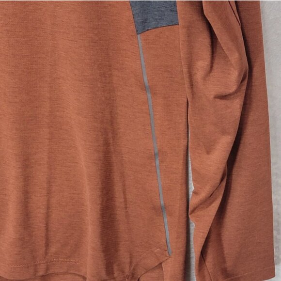 Lululemon Fast Free Tech Shirt Mens XL Athletic Reflective Rust Long Sleeve - Picture 7 of 14